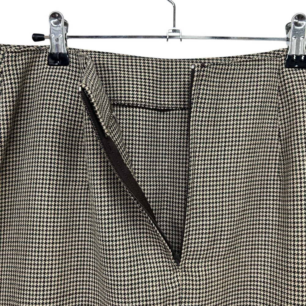 Houndstooth Midi Skirt 12 Academia Quiet Luxury Preppy 90s Heritage Old‎ Money - Picture 3 of 9